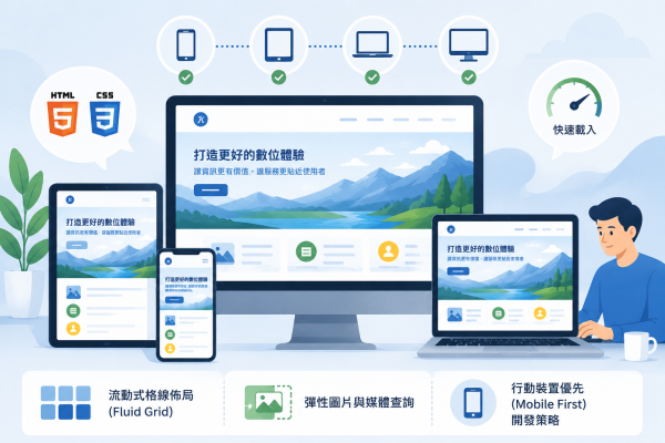 RWD 響應式設計示意圖